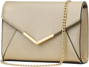 KKXIU Women Elegant Faux Leather Evening Envelope Clutch Purse Foldover Bags for Party Wedding Prom