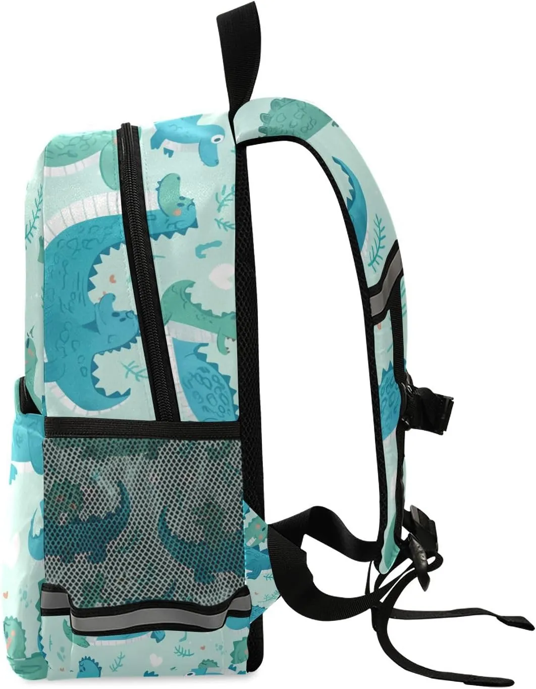 KLL Elementary Backpack for Girls, Cute Cartoon Crocodile Alligator, Multifunctional School Bag Mini Travel