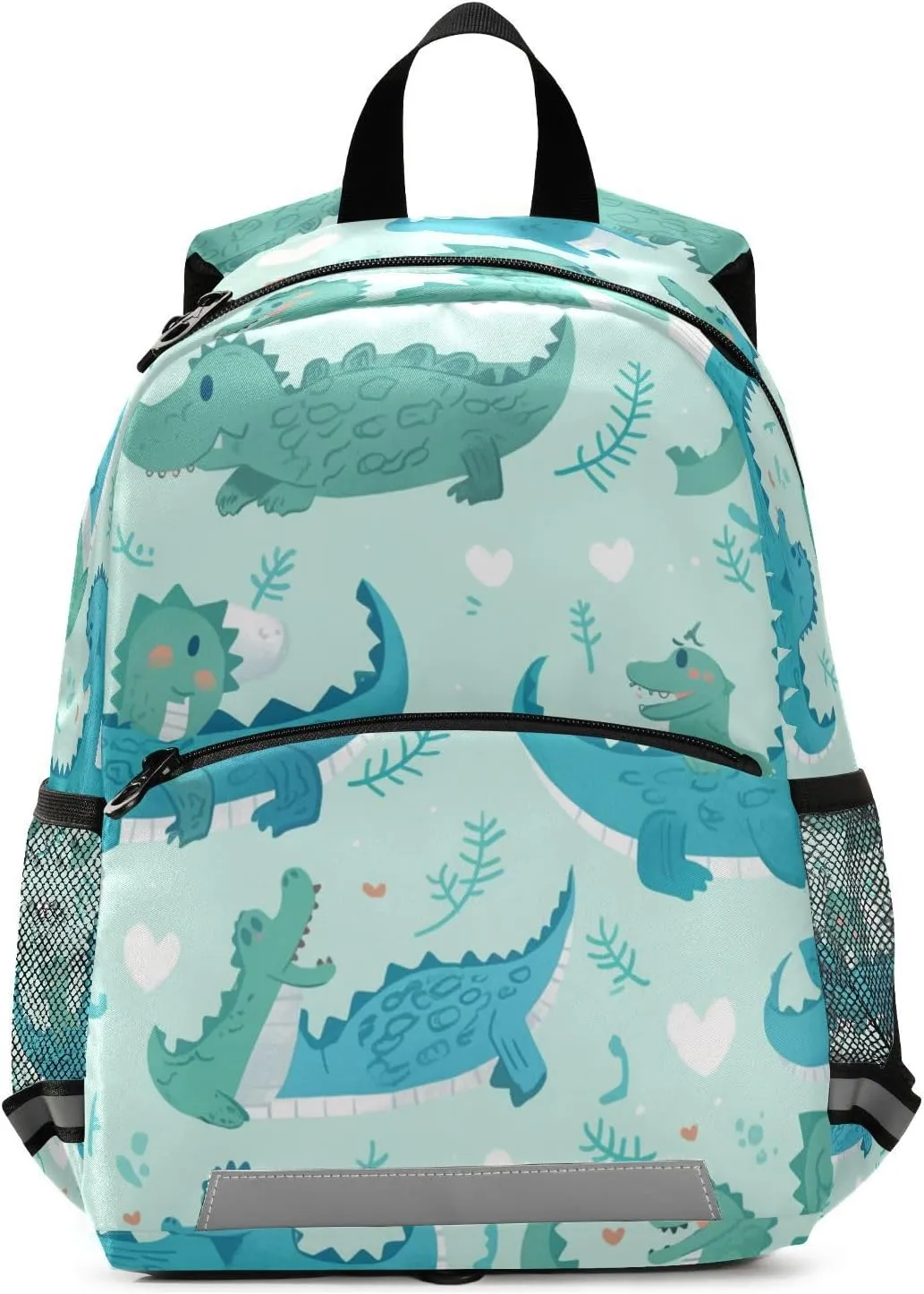 KLL Elementary Backpack for Girls, Cute Cartoon Crocodile Alligator, Multifunctional School Bag Mini Travel