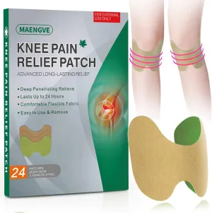 Knee Pain Relief Patches - 24 Count 8 Hours LongLasting Relief for Knees, Back, Neck, Shoulders & Lower Back Muscle & Joint Discomfort Soothing Heat Therapy, Extra Strength Formula