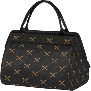 Knife Fork Pattern Weekender Bags for Women 25L Small Travel Duffel Bag Teen Girl Overnight Tote Bags Ladies Gym Duffle Carry On Bag