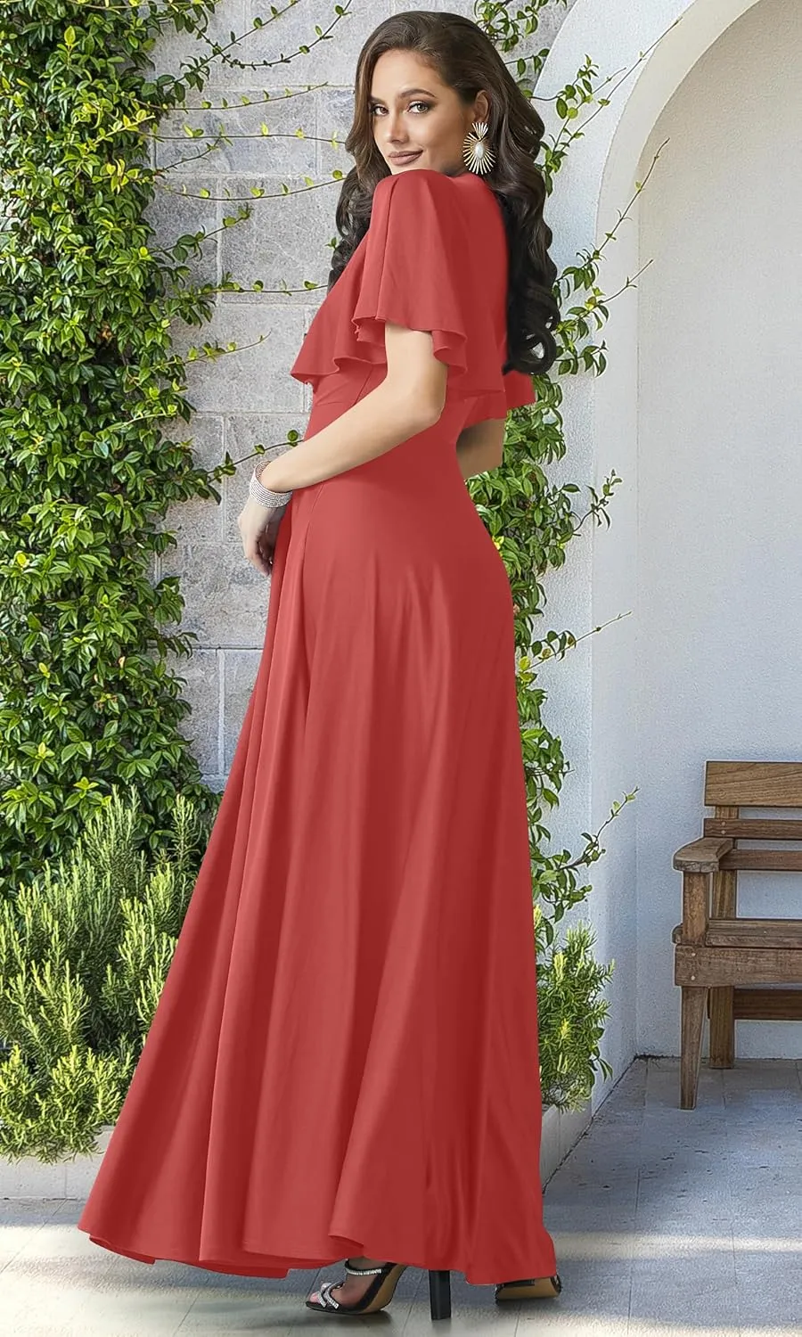 KOH KOH Womens Long Elegant Bridesmaid Evening Cocktail Modest Maxi Dress