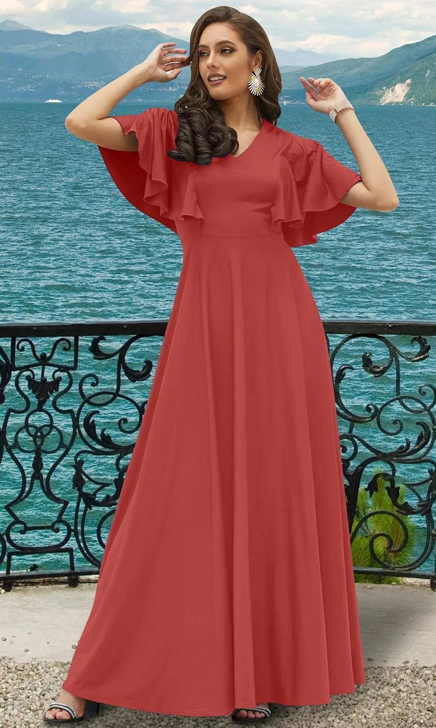 KOH KOH Womens Long Elegant Bridesmaid Evening Cocktail Modest Maxi Dress