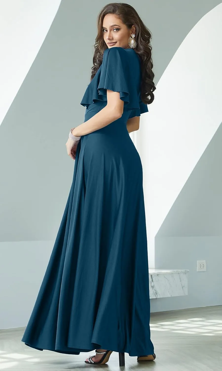 KOH KOH Womens Long Elegant Bridesmaid Evening Cocktail Modest Maxi Dress