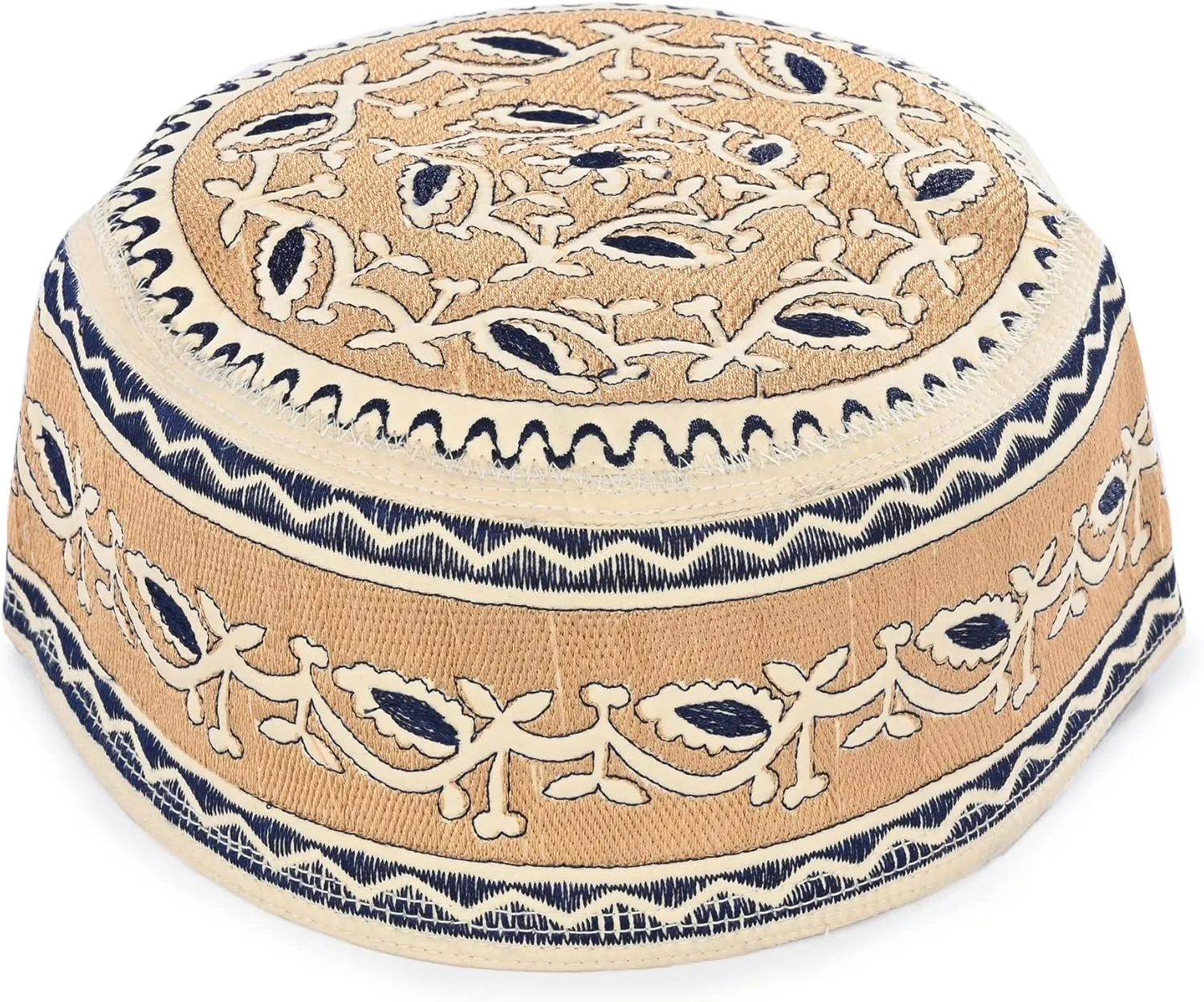 Kufi Men's Unisex Skull Cap Women's Designer Solid Hat with Hand Embroidery Kufi Caps Knitted Beanie