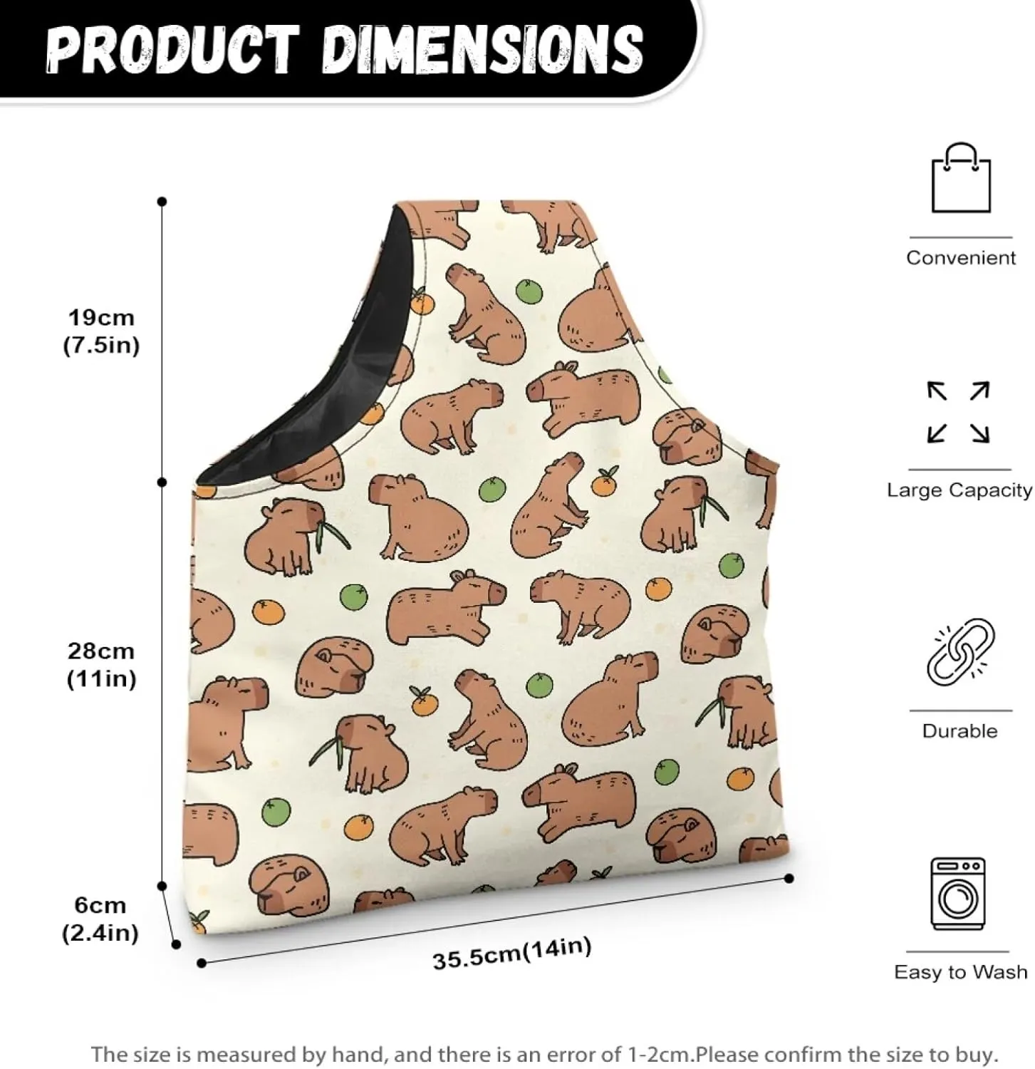 KUIFORTI Yarn Bag Capybara Knitting Bag Crochet Bag, Yarn Storage Bag Organizer Travel Wrist Bag, Yarn Tote Bags for Crocheting on The Go Large Size