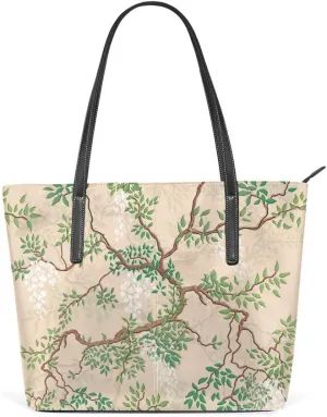 Kuizee Shoulder Tote Bags For Women Handbags PU Leather Decoration Casual School Shopping 15.7In