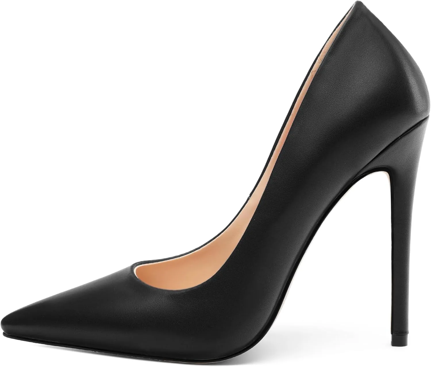 KUOARN Heels for Women Stiletto High Heel Pointed Closed Toe 4.7 Inch Slip on Pumps Sexy Dating Party Evening Dress Shoes
