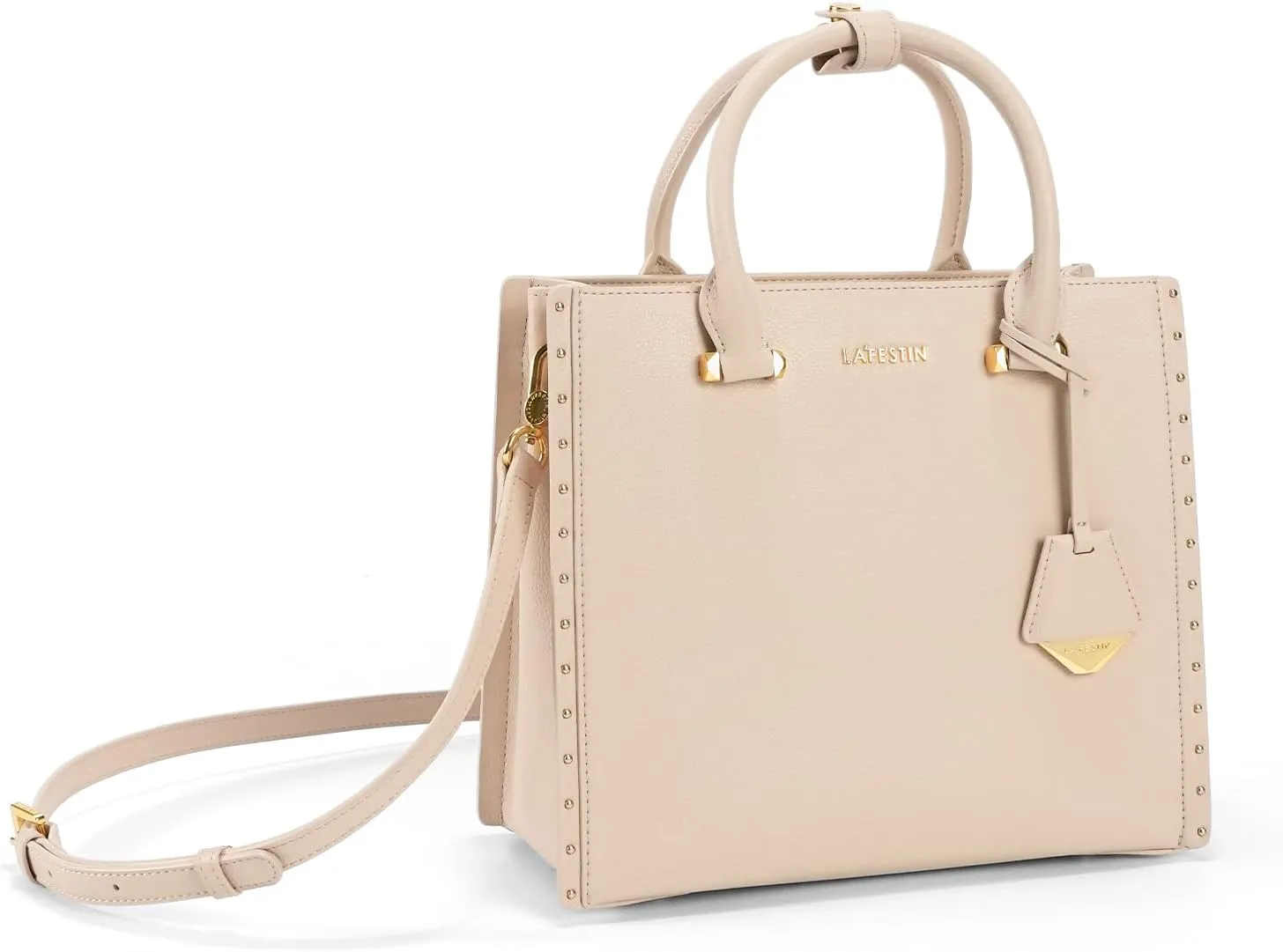 LA FESTIN Designer Leather Handbag for Women - Small Crossbody Purse with Top Handle and Adjustable Strap