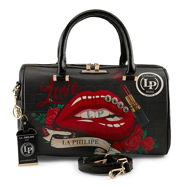 La Philipe Lp1020 16 Red Lips Handbag Women’s Pu Leather