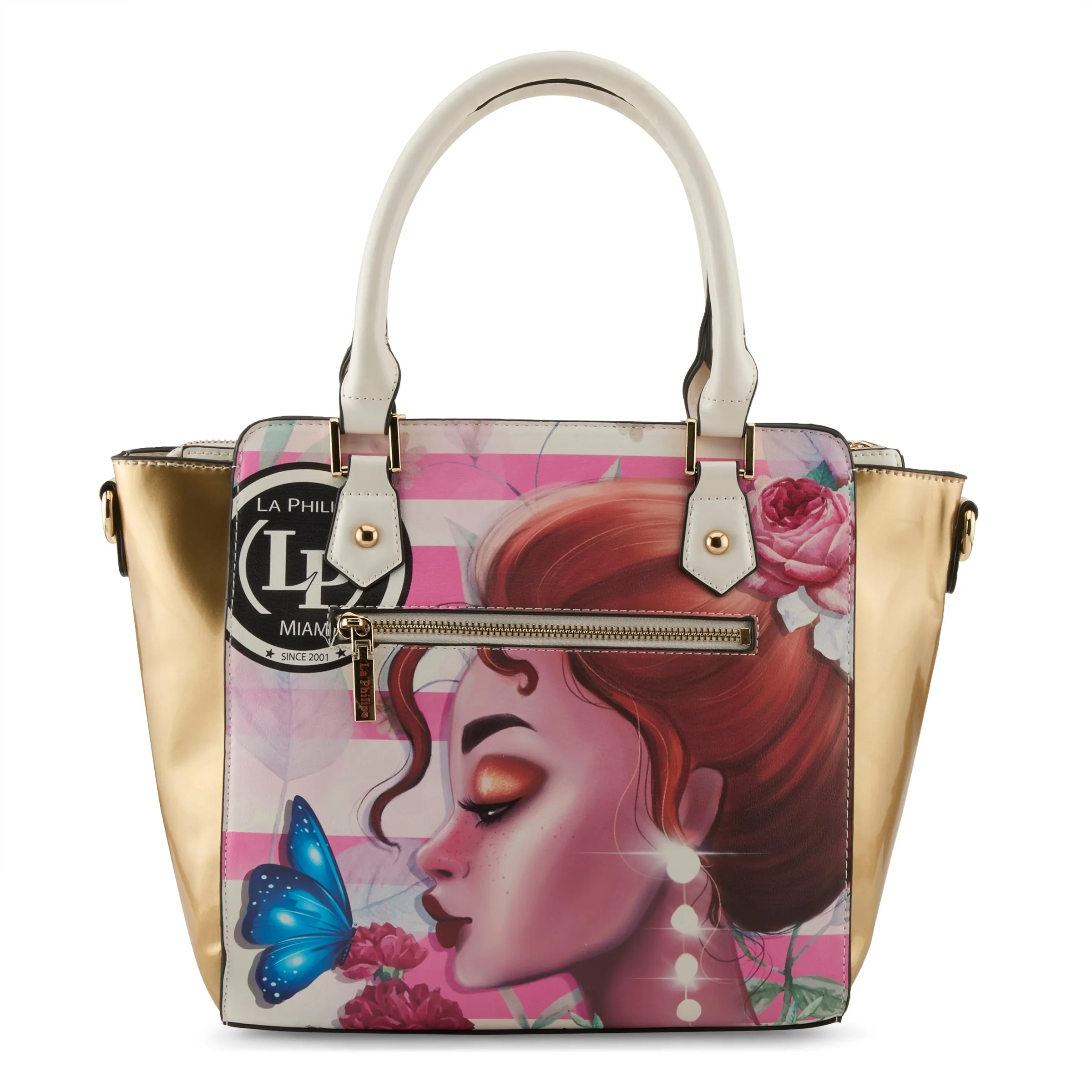 La Philipe Lp1022 14 Pink Beauty Handbag Satchel Pu Leather