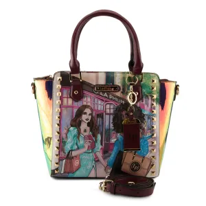 La Philipe Lp1022 5 Handbag Satchel 100% Pu Leather
