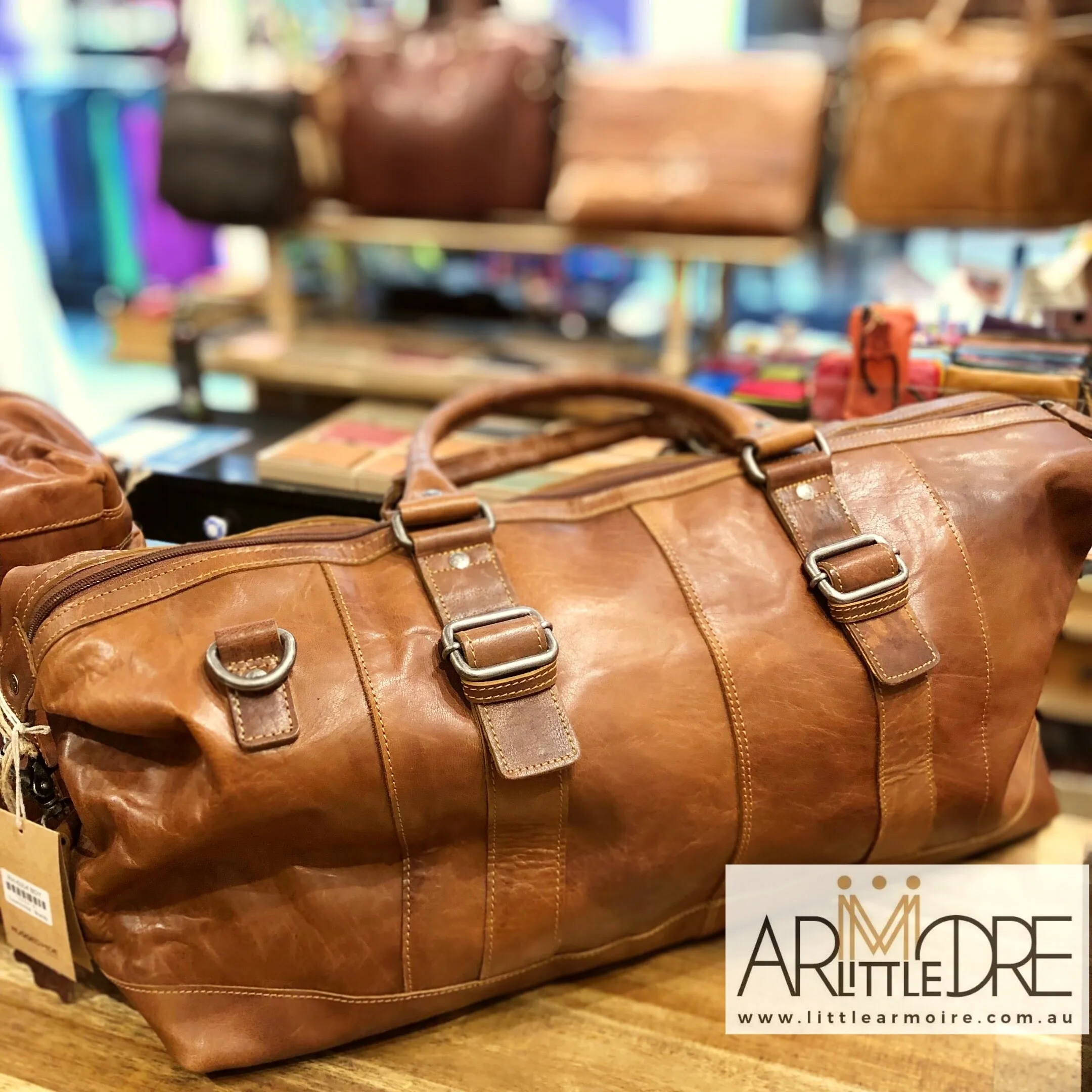 LA4006 Leather Overnight Bag