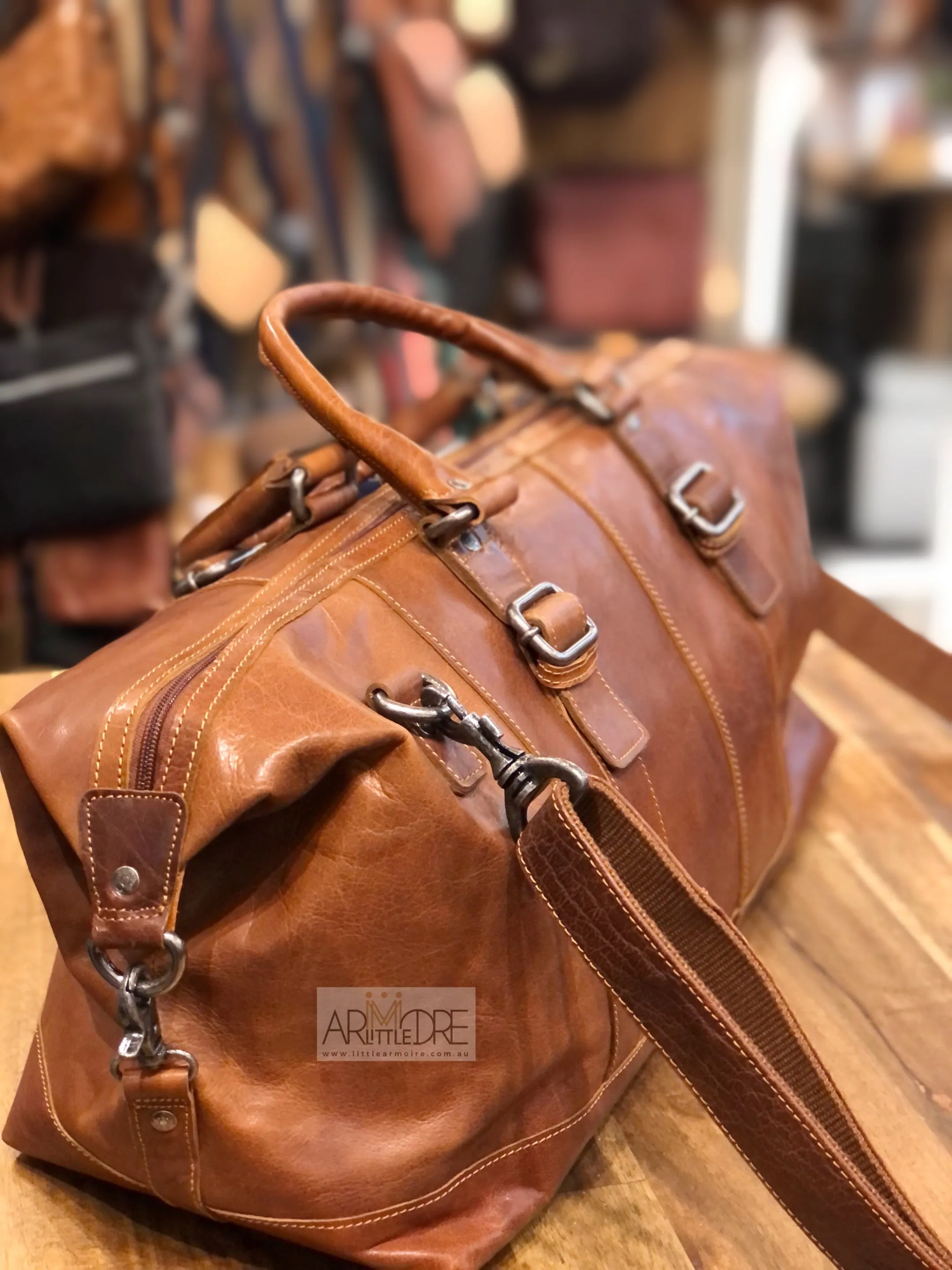 LA4006 Leather Overnight Bag
