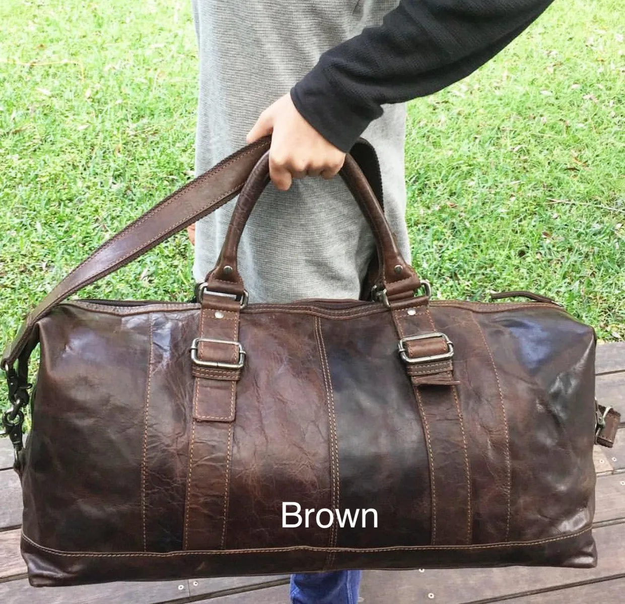 LA4006 Leather Overnight Bag