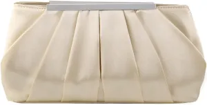 Lanpet Women's Satin Evening Clutch Bag Elegant Pleated Formal Handbag Simple Classic Purse for Women