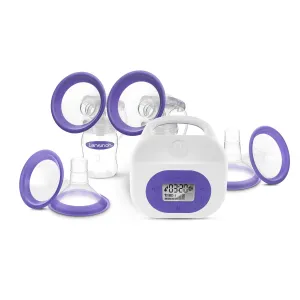 Lansinoh Smartpump 3.0 Double Electric Breast Pump, Portable and Rechargeable, Connects to Baby App, Hospital Strength Suction for Breastfeeding Moms