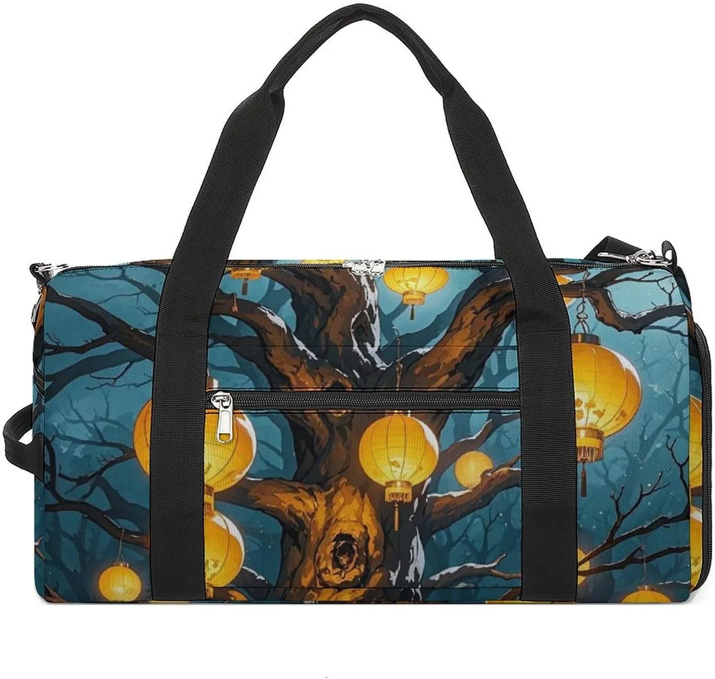 Lanterns Hang from The Trees Gym Bag for Men Women, Waterproof Gym Tote Bags, Large Duffel Bag for Travel Workout