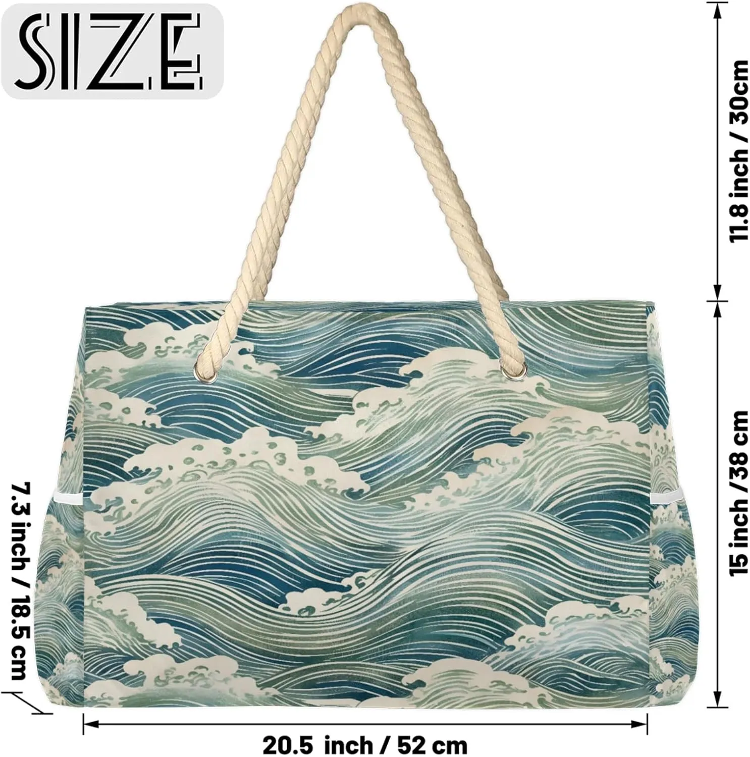 Large Beach Tote Bags for Women, Waterproof Beach Bag with Zipper, Swim Pool Tote Bags