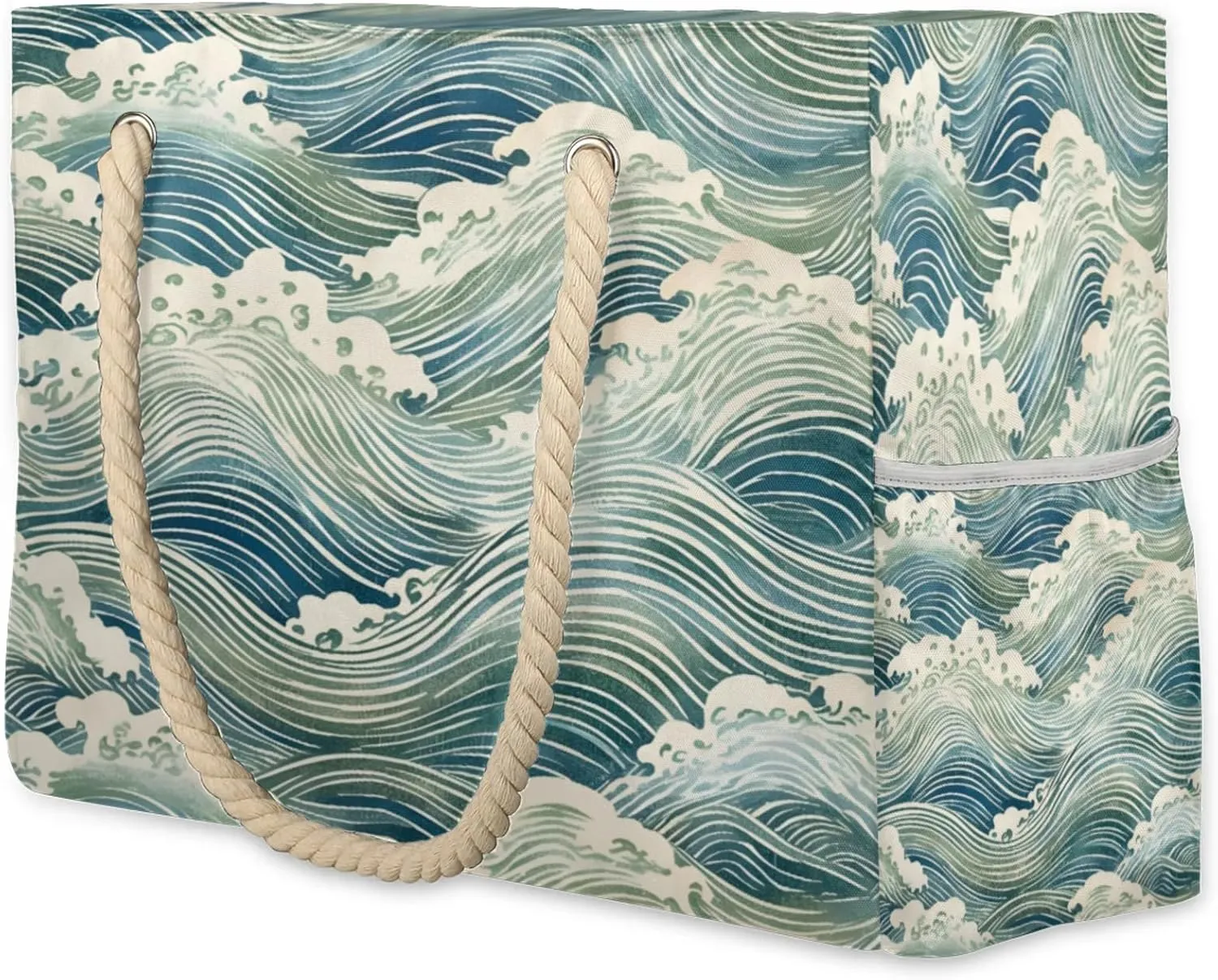 Large Beach Tote Bags for Women, Waterproof Beach Bag with Zipper, Swim Pool Tote Bags