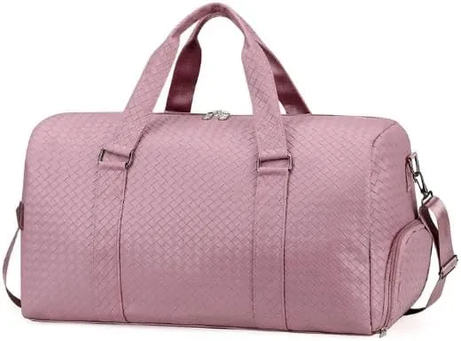 Large Capacity Leather Travel Bag Waterproof Tote Luggage Multifunctional Duffle Bags Shoulder (Brown)
