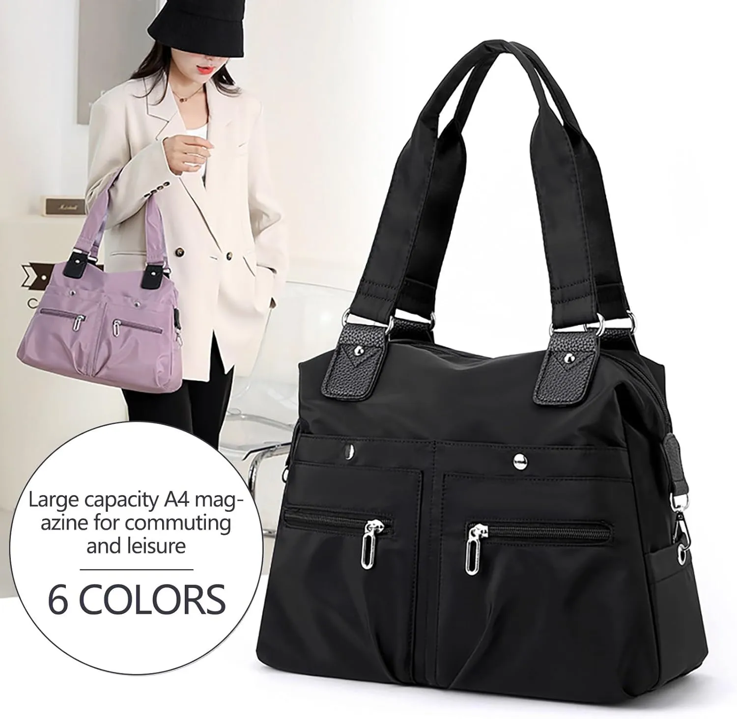 Large Capacity Shoulder Bag Multi Pocket Nylon Shoulder Bag Travel Backpack Multifunctional Bag Messenger Bag