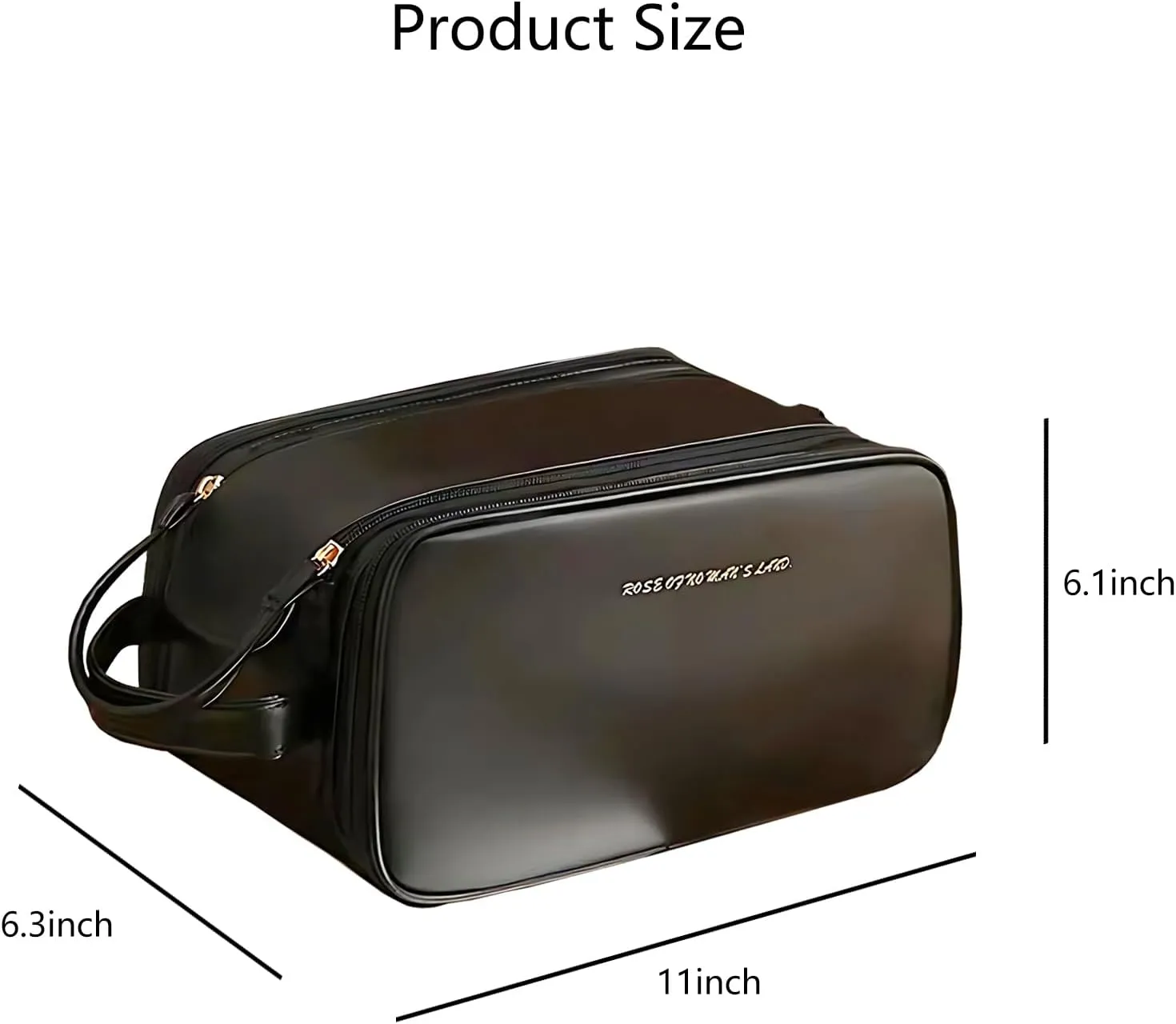 Large Capacity Travel Makeup Bag, PU Leather Waterproof Cosmetic Bag, Travel Essentials Organizers with Compartments Black