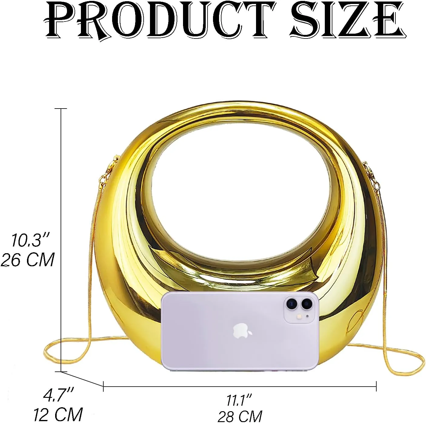 Large Crescent Moon Acrylic Evening Clutch Purse Top-handle Unique Hobo Bag Elegant Handbag for Wedding Party