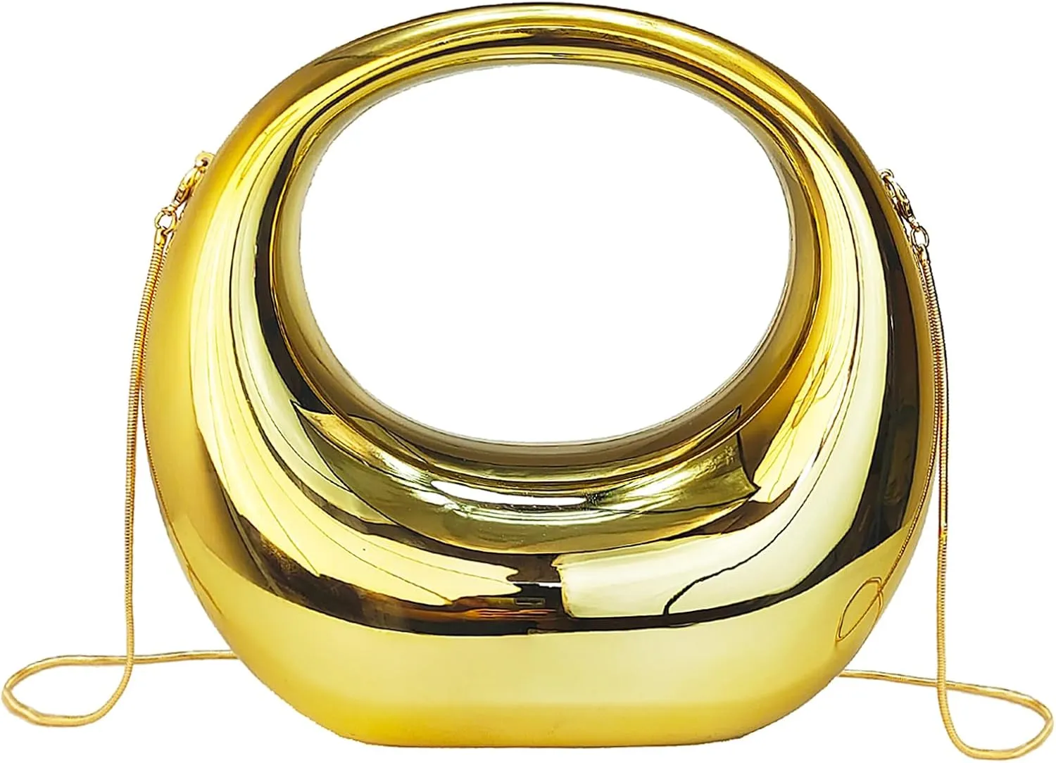 Large Crescent Moon Acrylic Evening Clutch Purse Top-handle Unique Hobo Bag Elegant Handbag for Wedding Party