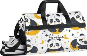 Large Gym Bag Custom Duffel Bag for Women Luggage Bag for Adults Weekender Men Football Bags for Equipment Cute Panda Travel Duffel Bag