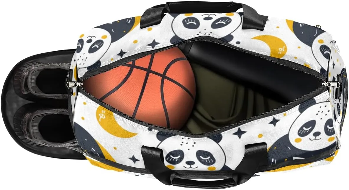 Large Gym Bag Custom Duffel Bag for Women Luggage Bag for Adults Weekender Men Football Bags for Equipment Cute Panda Travel Duffel Bag