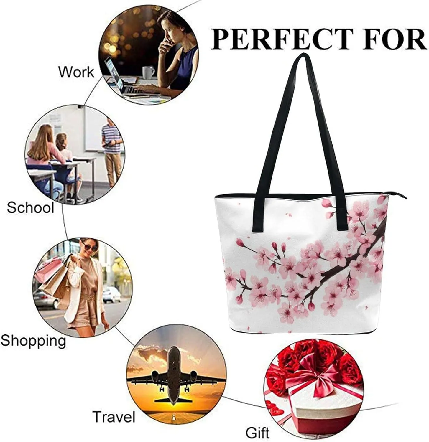 Large Leather Handbag Unisex Travel Lightweight Tote Bag For Daily Use