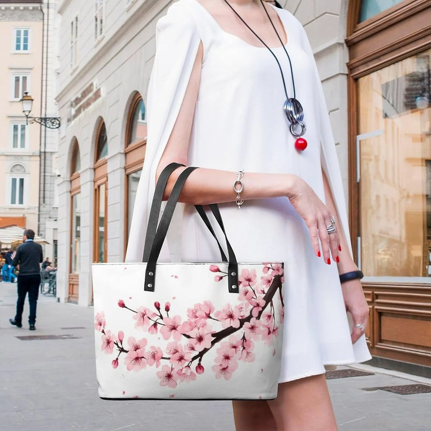 Large Leather Handbag Unisex Travel Lightweight Tote Bag For Daily Use