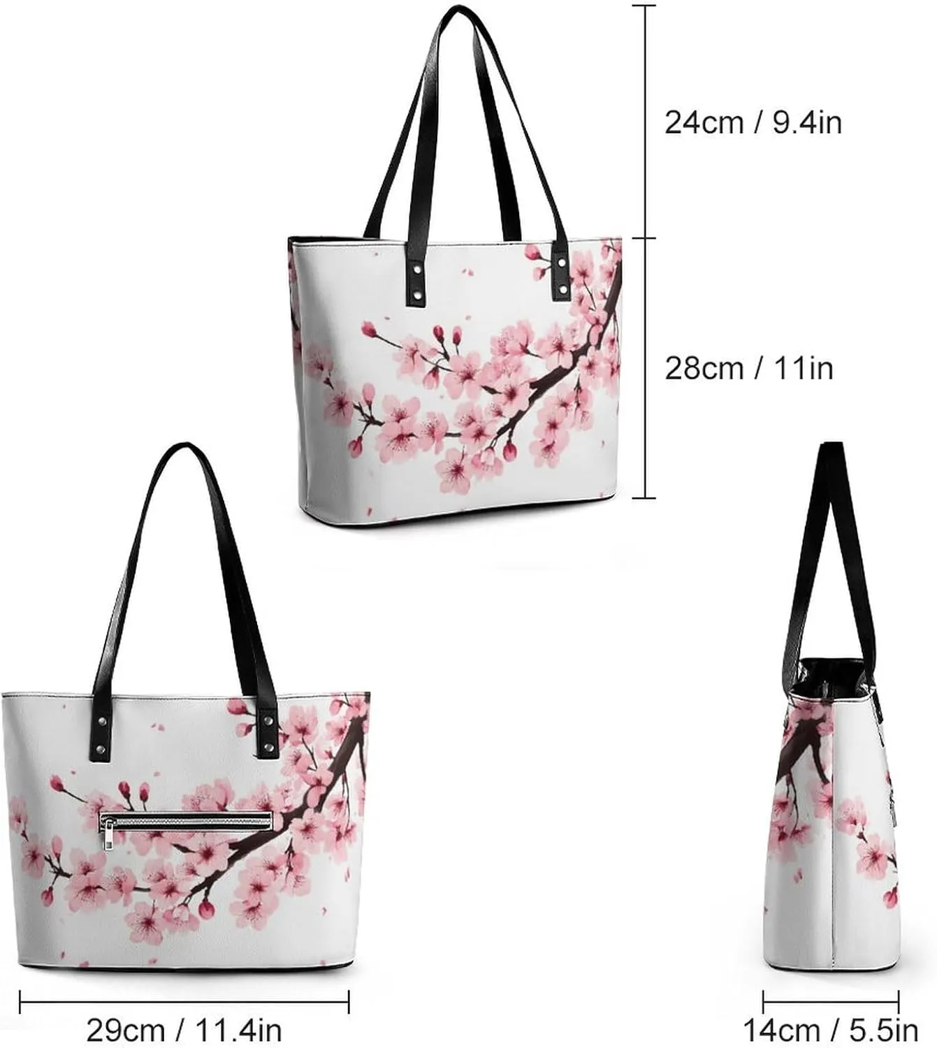 Large Leather Handbag Unisex Travel Lightweight Tote Bag For Daily Use