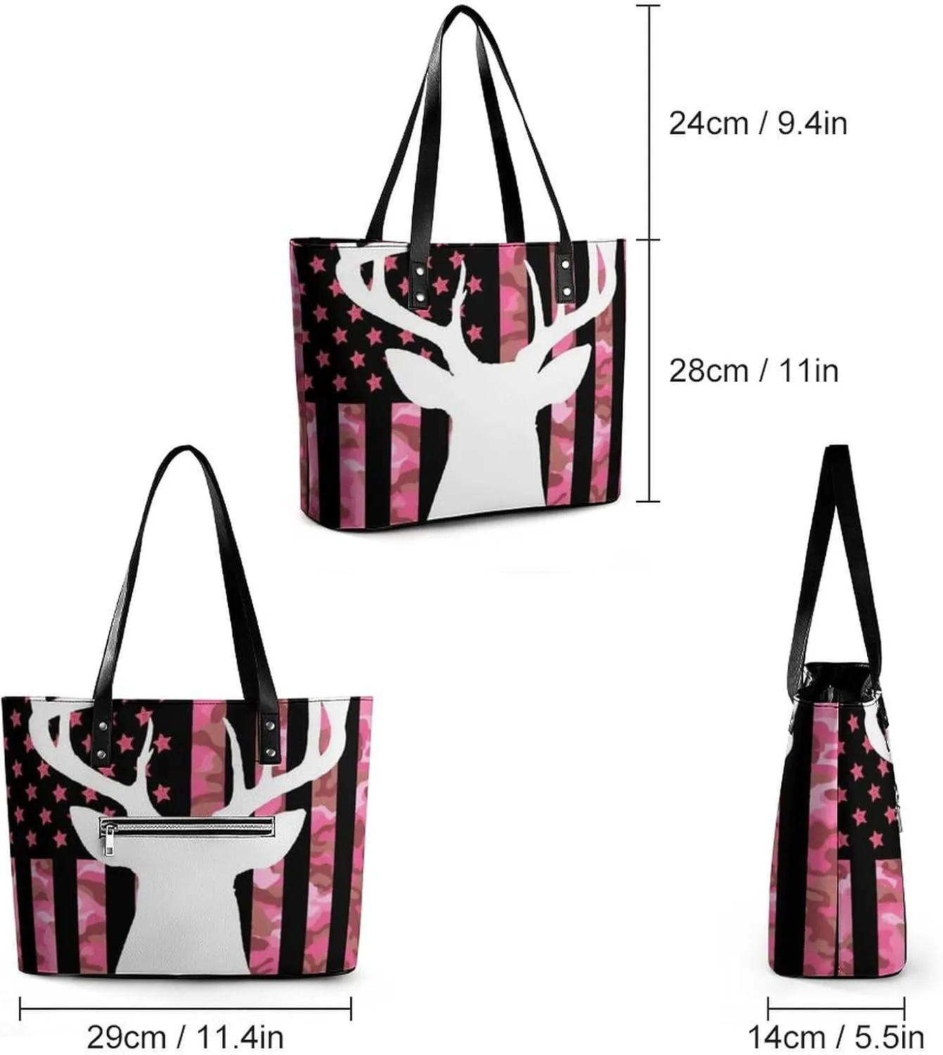 Large Leather Tote Bag Travel Work Daily Essentials Handbag For Women Men