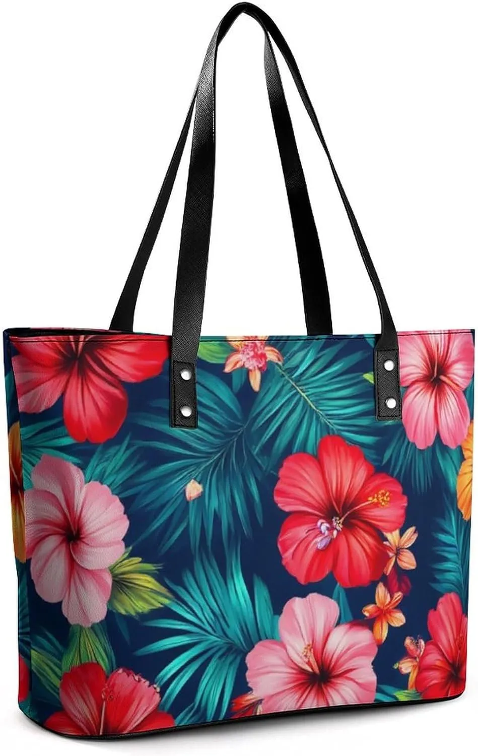 Large Leather Tote Bag Travel Work Daily Essentials Handbag For Women Men