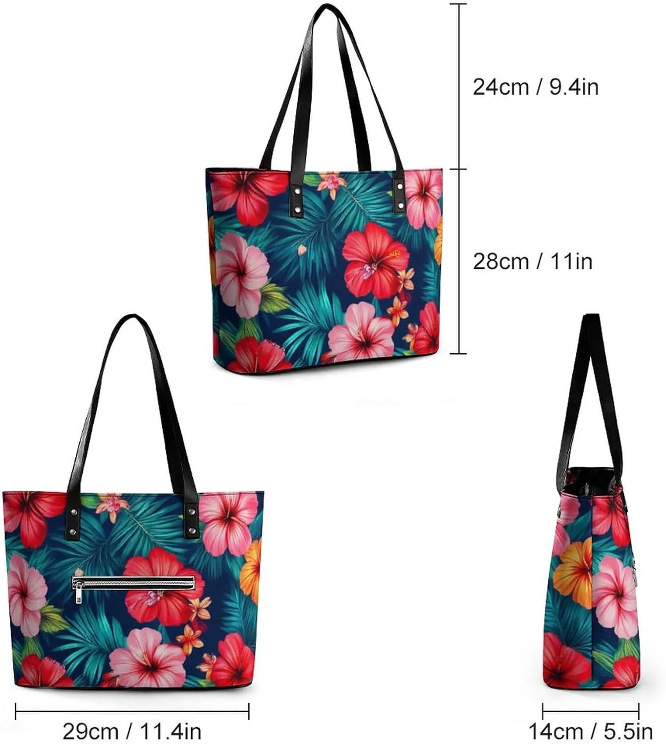 Large Leather Tote Bag Travel Work Daily Essentials Handbag For Women Men