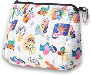 Large Makeup Bag with Zipper - Waterproof Neoprene Cosmetic Bag 7.7 x 10.75 x 5 inches