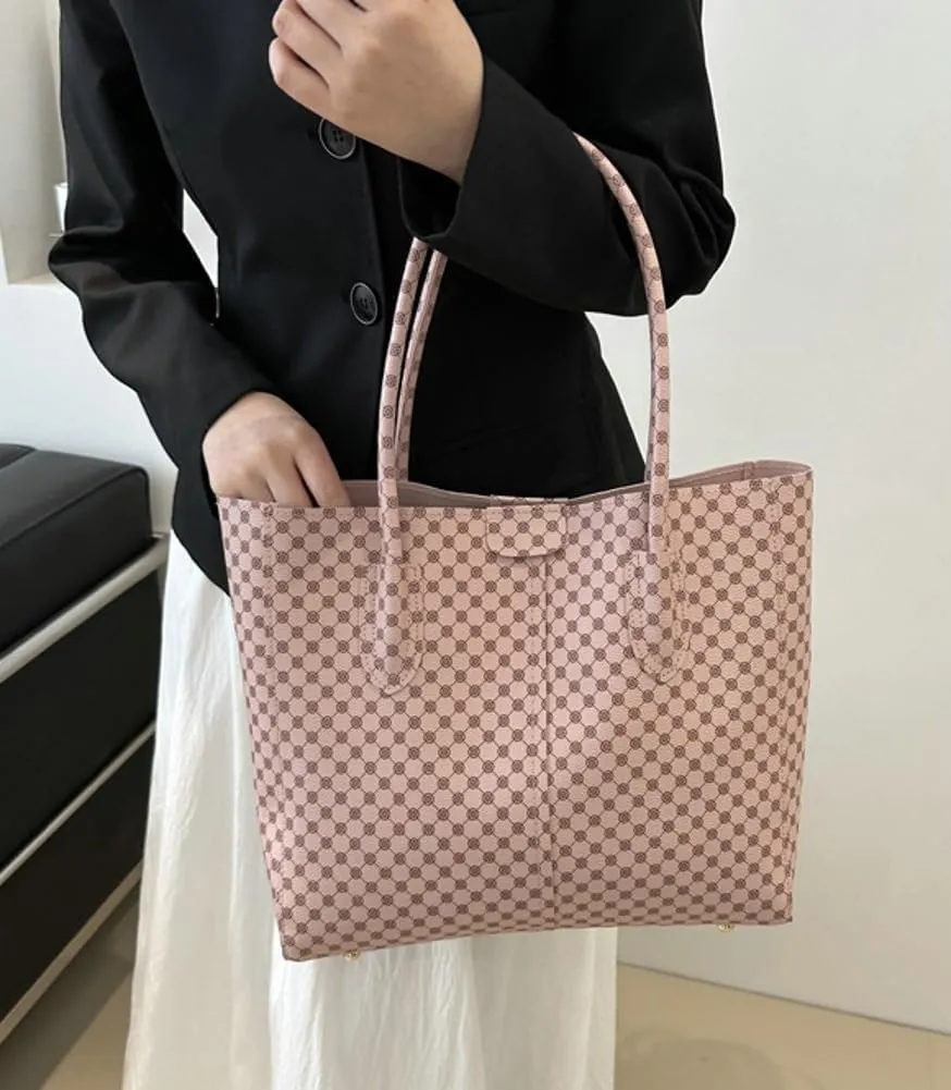 Large Vegan Leather Tote Bags Women Weekender Shoulder Bag Shopper Handbag Travel Purse
