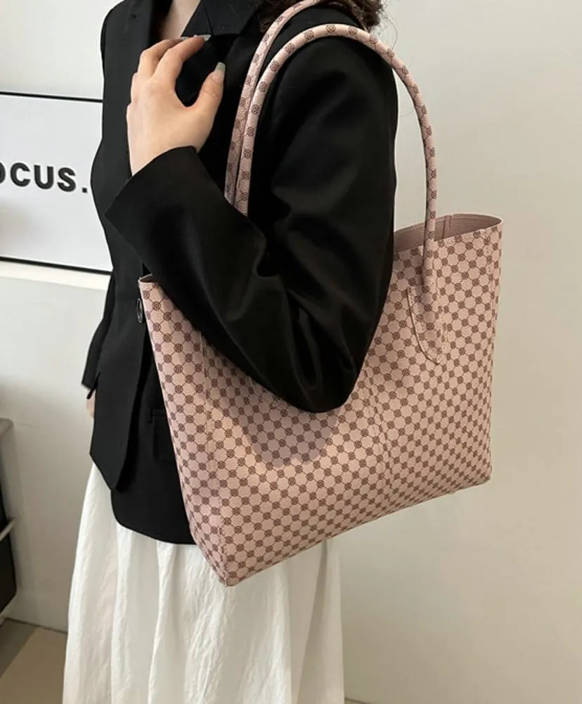 Large Vegan Leather Tote Bags Women Weekender Shoulder Bag Shopper Handbag Travel Purse