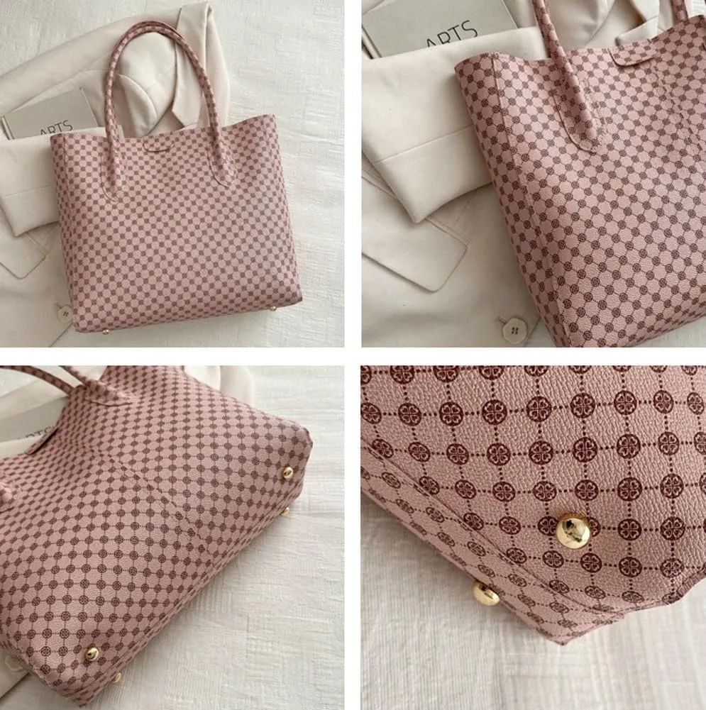 Large Vegan Leather Tote Bags Women Weekender Shoulder Bag Shopper Handbag Travel Purse