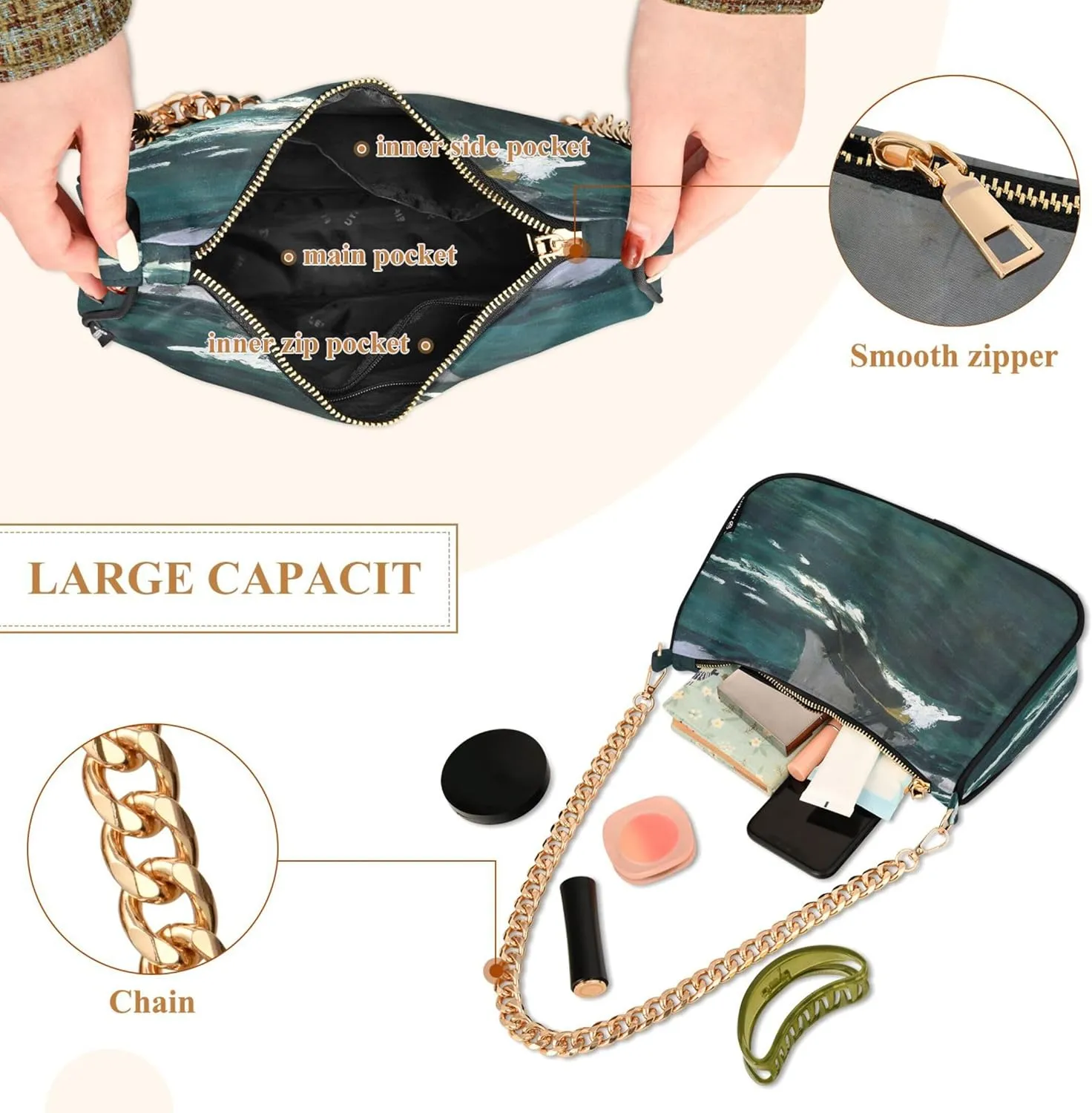 Lavender Field Stars Moon Night Womens Purse Hobo Dressy Purse Women's Designer Inspire Handbags Shoulder Purses