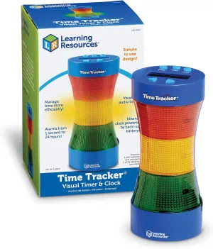 Learning Resources Time Tracker Visual Timer & Clock - 1 Piece, Classroom Tracker, Alarm Clock, Light Up Timer for Classroom, Visual Tracker