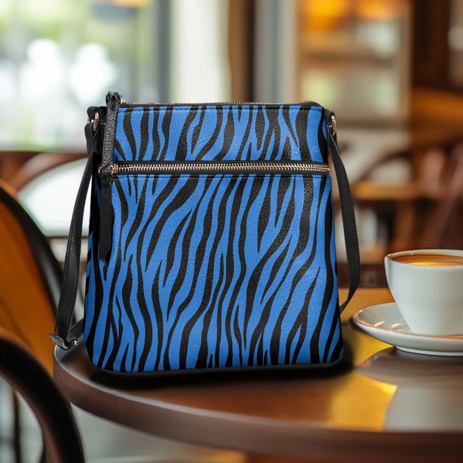 Leather Crossbody Bags for Women Large Sling Hobo Bag Trendy Messenger Bag with Zipper Closure for Dating Shopping