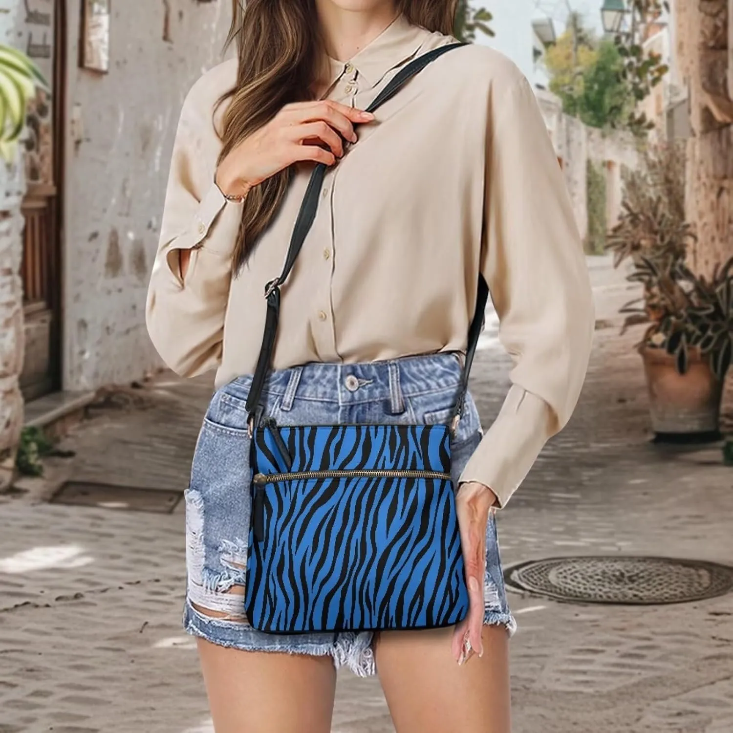 Leather Crossbody Bags for Women Large Sling Hobo Bag Trendy Messenger Bag with Zipper Closure for Dating Shopping