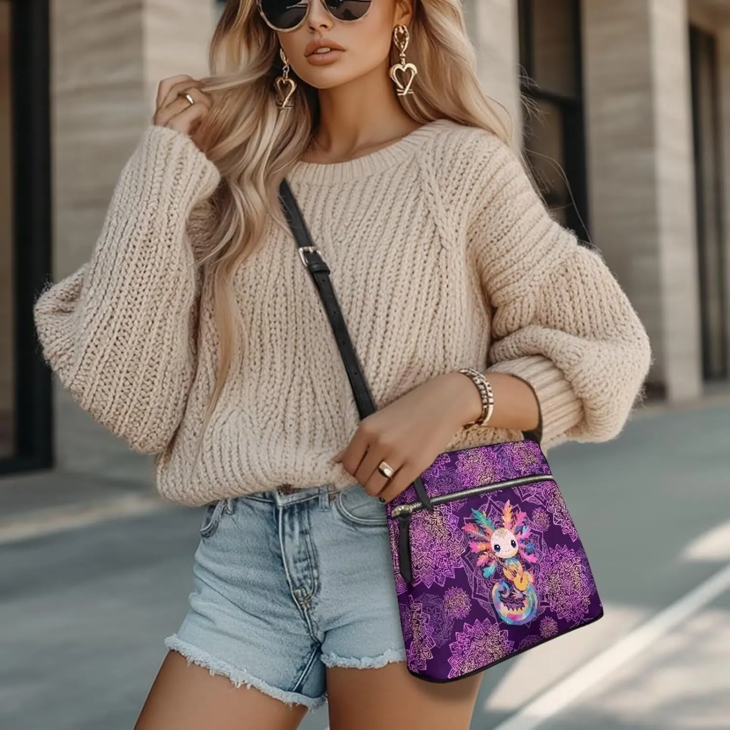 Leather Crossbody Bags for Women Large Sling Hobo Bag Trendy Messenger Bag with Zipper Closure for Dating Shopping