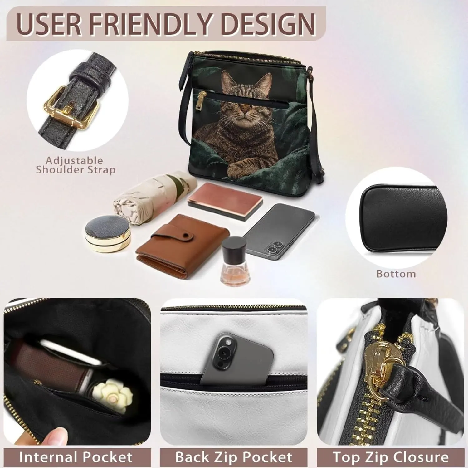 Leather Shoulder Bag for Women Casual Crossbody Bags for Women Handbags Hobo Purses for Shopping