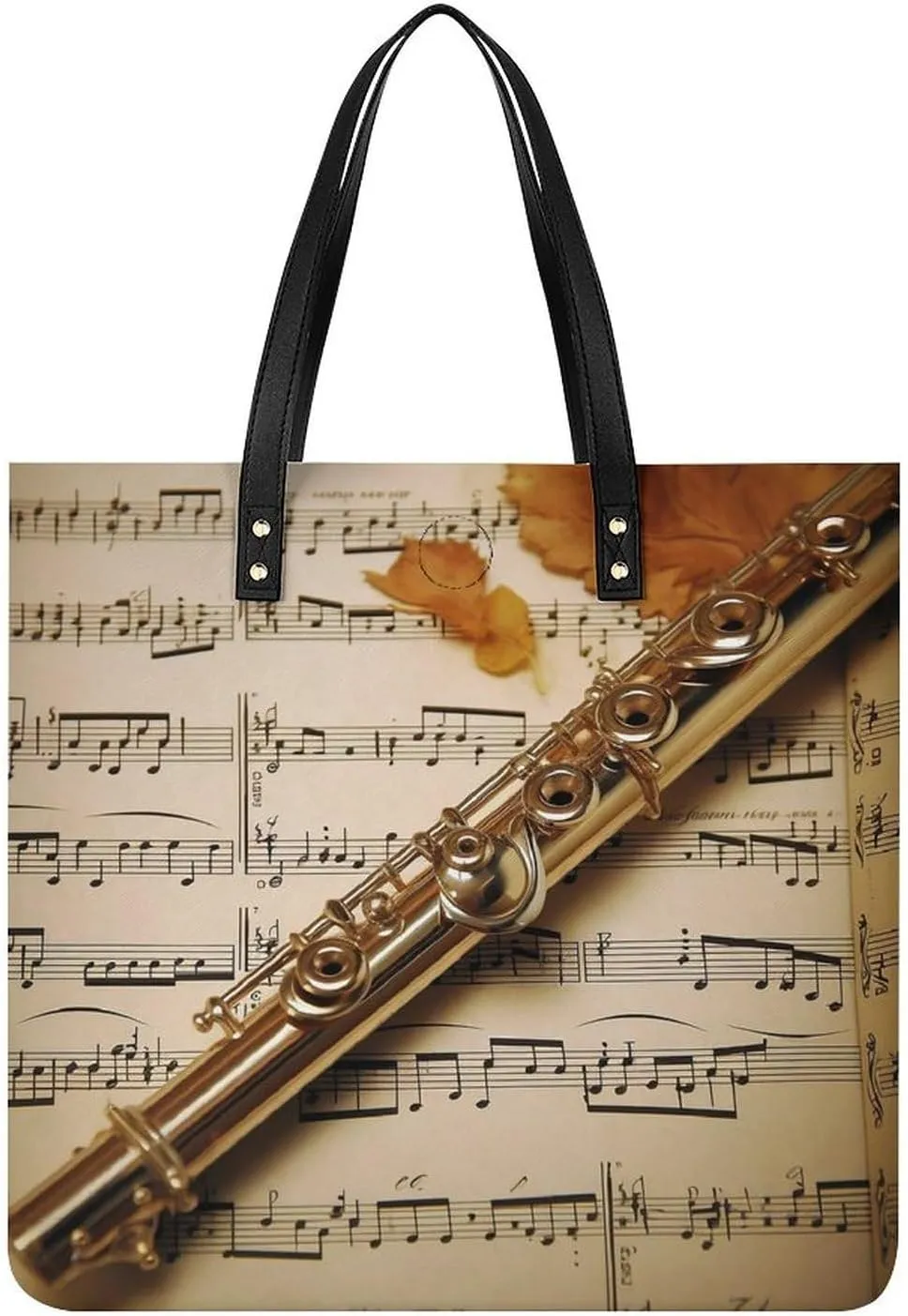 Leather Tote Bags for Women A Sleeping FoxHandbag Makeup Bag Casual Bag with Magnetic Buckle