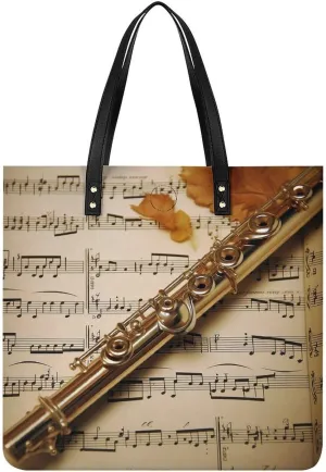 Leather Tote Bags for Women A Sleeping FoxHandbag Makeup Bag Casual Bag with Magnetic Buckle