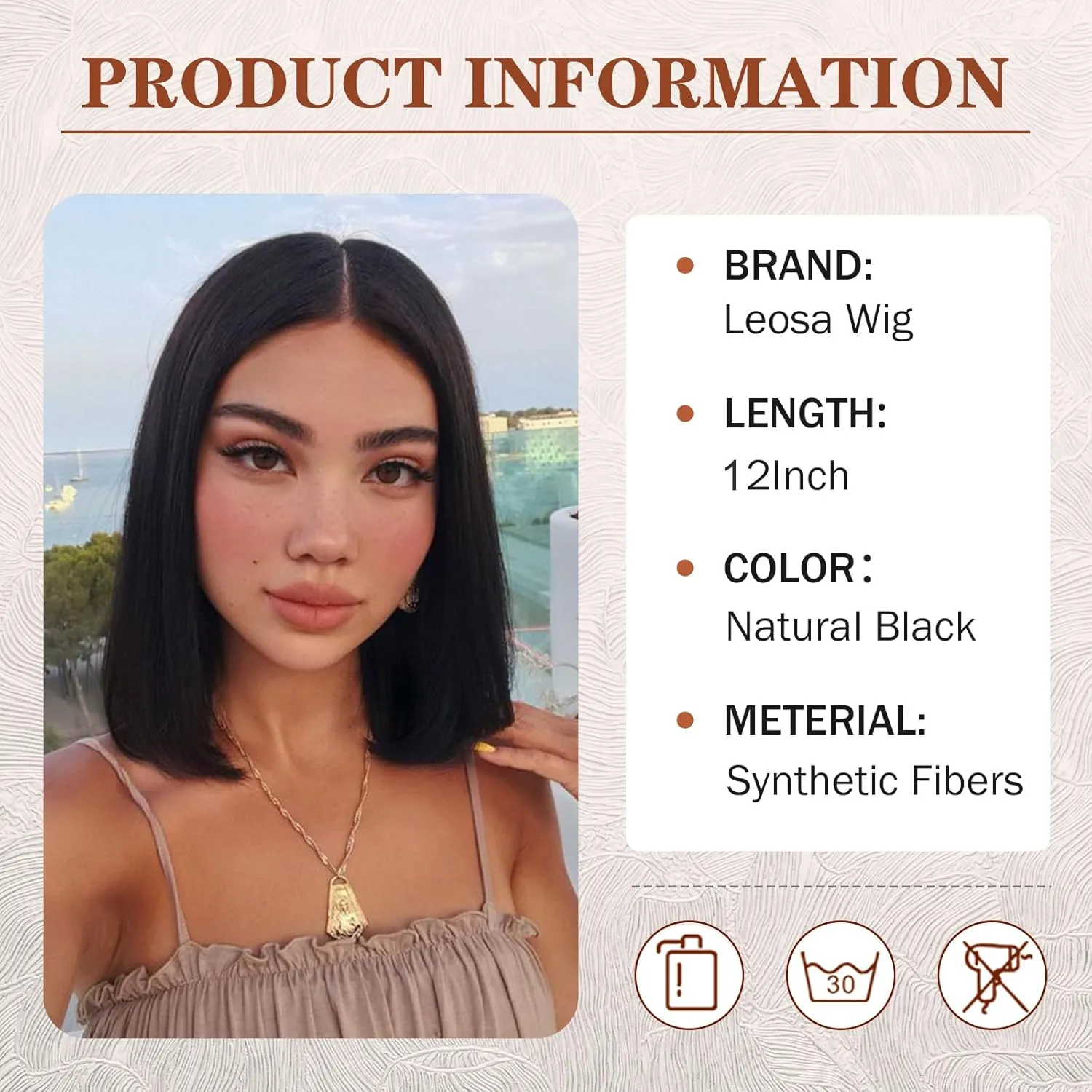 LEOSA Bob Straight V Part Wig For Black Women Brazilian Straight U/V Part Wigs Upgrade U Part Wigs 12Inch Short Bob V Part Wig For Girls Glueless Full Head Clip In Half Wig
